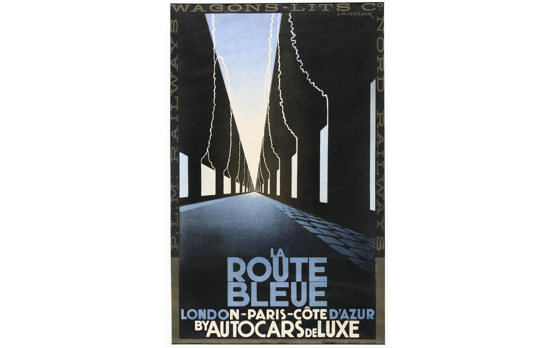 カッサンドル リトグラフ ポスター ROUTE BLEUE WAGONS-LITZ 'ROUTE